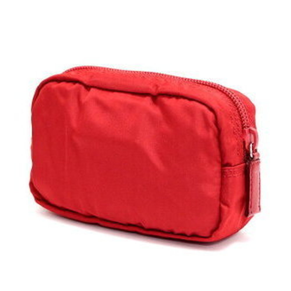 Prada Triangle Logo Mini Pouch Nylon Red - image 1